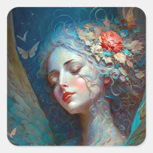 Adesivo Quadrado Angel Wings Fantasy Art Square Sticker