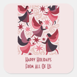 Adesivo Quadrado Angelic Figures Mid-Century Modern Kitschmas