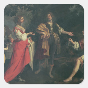 Adesivo Quadrado Angélica e a amarração, Medoro, 1634 (óleo em
