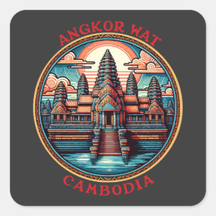 Adesivo Quadrado Angkor Wat, Camboja