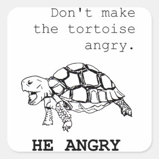 Adesivo Quadrado Angry Tortoise