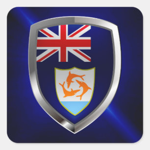 Adesivo Quadrado Anguilla Mettalic Emblem