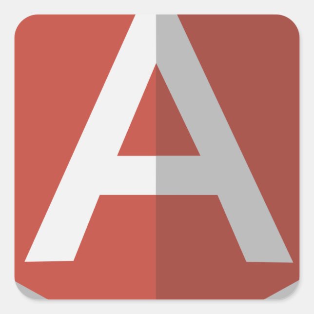 Adesivo Quadrado AngularJS Shield Logotipo (Frente)
