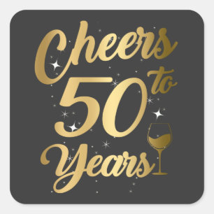 Adesivo Quadrado Anima 50 Anos 50 Festa de aniversário