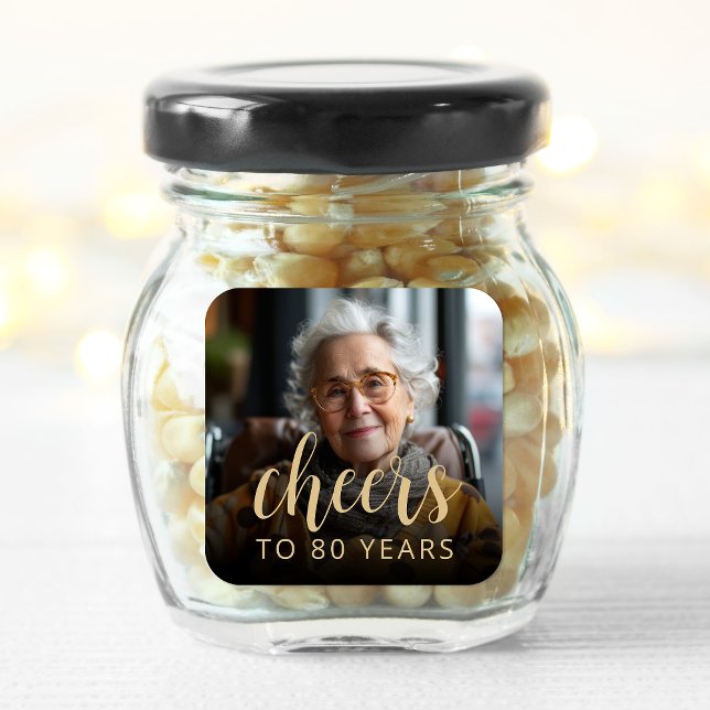 Adesivo Quadrado Animadores de Fotos da Festa de aniversário 80 (Criador carregado)