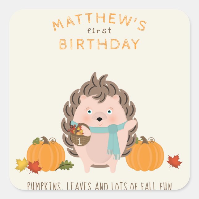 Adesivo Quadrado Animais da Floresta Cairam Aniversário (Frente)