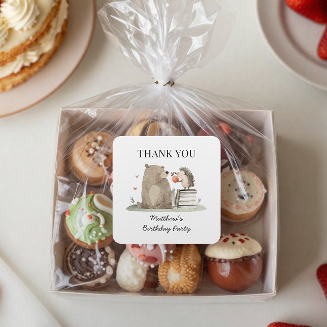 Adesivo Quadrado Animais da Floresta do Livro de Histórias de Anive (Criador carregado)