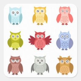 Adesivo Quadrado Animais da Floresta em Fila