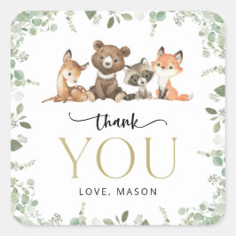 Adesivo Quadrado Animais Da Floresta, Floresta, Selvagem Um, Primei