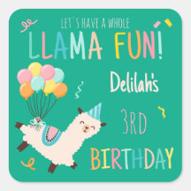 Animais de Festa Llama Aniversário Meninas Verde