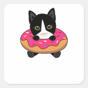 Adesivo Quadrado Animais Engraçados De Gato Doce Em Gatos Engraça