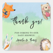 Animais florestais - obrigado-te chá de fraldas