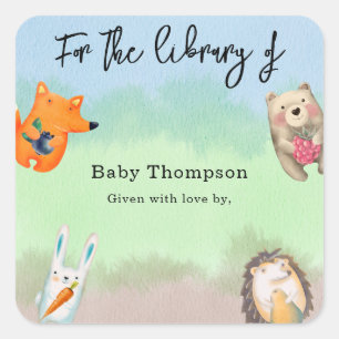 Adesivo Quadrado Animais florestais - para a biblioteca de