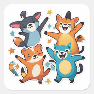Adesivo Quadrado animais legal