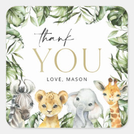 Adesivo Quadrado Animais Selvagens, Safari, Selvagem Um, Primeiro A