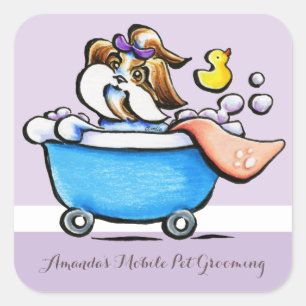 Adesivo Quadrado Animal de estimação móvel que prepara o marketi