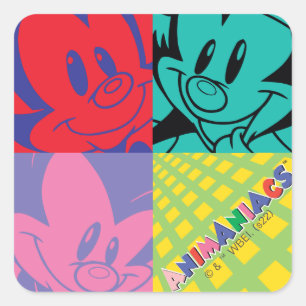 Adesivo Quadrado Animaniacs   Warner Siblings Pop Art Graphic
