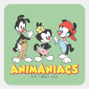 Adesivo Quadrado Animaniacs   Yakko, Dot e Wakko Permanente