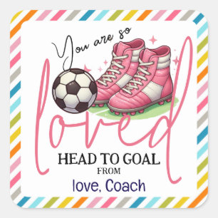 Adesivo Quadrado Anime a HEAD a Goal Gift Tags para Cheerleaderes