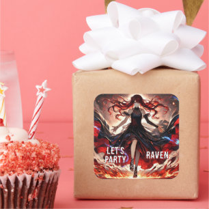 Adesivo Quadrado Anime as chamas, encare a tempestade personalizada