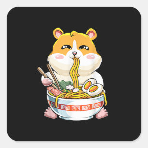 Adesivo Quadrado Anime de Hamster Kawaii, Cute