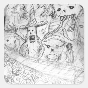 Adesivo Quadrado anime do manga do monstro do yaie