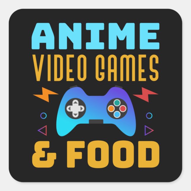 Adesivo Quadrado Anime, Video Games & Food | Lovely Design (Frente)
