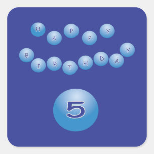 Adesivo Quadrado Aniversário Azul para Meninos 5