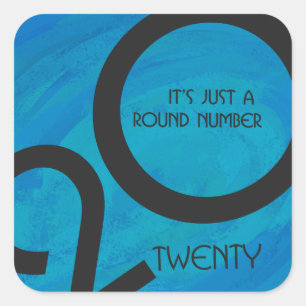 Adesivo Quadrado Aniversário da Década Azul