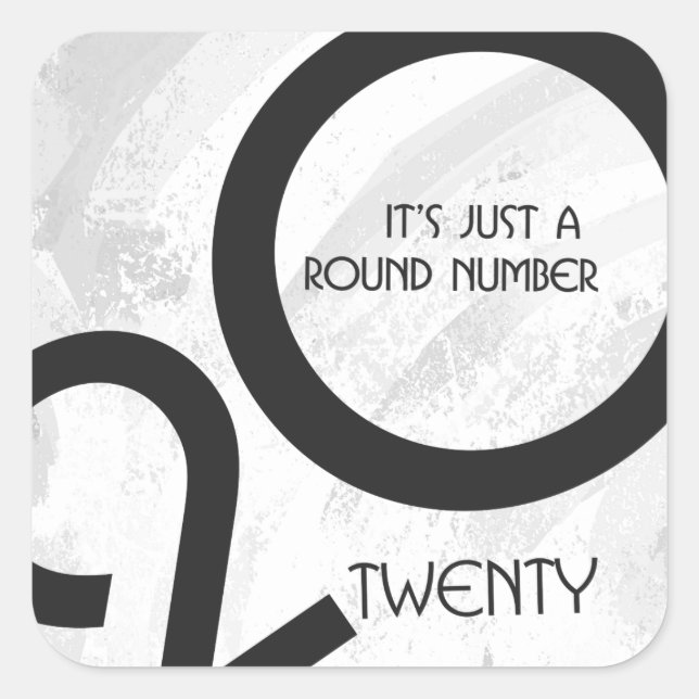 Adesivo Quadrado Aniversário da Década Branca (Frente)