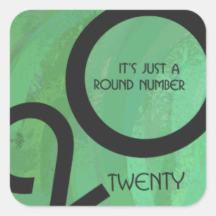 Adesivo Quadrado Aniversário da Década Verde