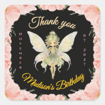 Aniversário da Pequena Fada Floral em Aquarela