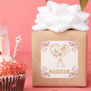 Adesivo Quadrado Aniversário da Tênis de Aquarela Personalizada