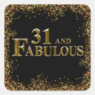 Adesivo Quadrado Aniversário de 31 anos