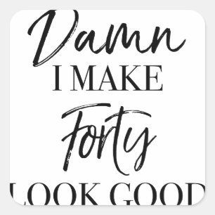 Adesivo Quadrado aniversário de 40 anos