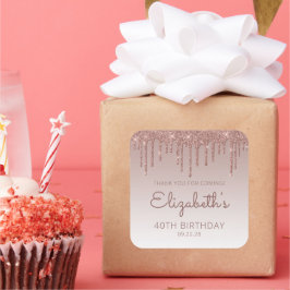 Adesivo Quadrado aniversário de 40 anos de Drives Glitter Dourado r