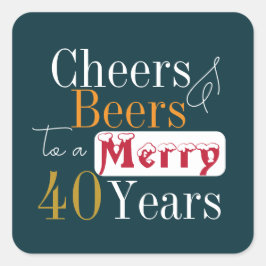 Adesivo Quadrado Aniversário de 40 anos Natal Cervejas Brindes Fest