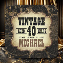 aniversário de 40 anos Vintage Theme Festa de aniv