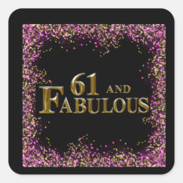 Adesivo Quadrado Aniversário de 61 anos