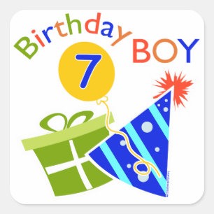 Adesivo Quadrado Aniversário de 7