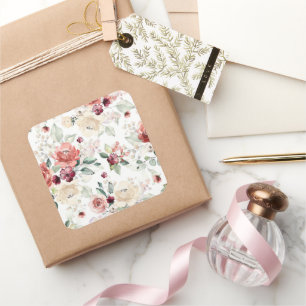 Adesivo Quadrado Aniversário de 7 de flor selvagem