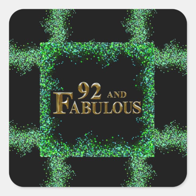 Adesivo Quadrado Aniversário de 92 anos (Frente)
