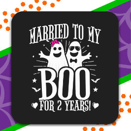 Adesivo Quadrado Aniversário de Casamento de Outubro Engraçado 2º A