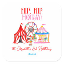 Aniversário de Circo de Carnaval Desenhado à Mão F