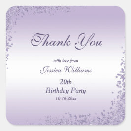 Adesivo Quadrado Aniversário de Decoração da Largura Roxa Esparcial