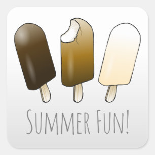 Adesivo Quadrado Aniversário de Diversão de Verão