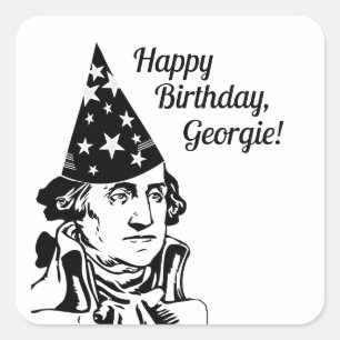 Adesivo Quadrado Aniversário de George Washington