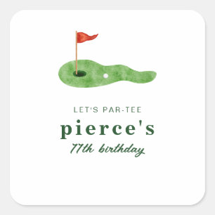 Adesivo Quadrado Aniversário de Golfe