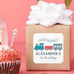 Adesivo Quadrado Aniversário do Comboio a Vapor
