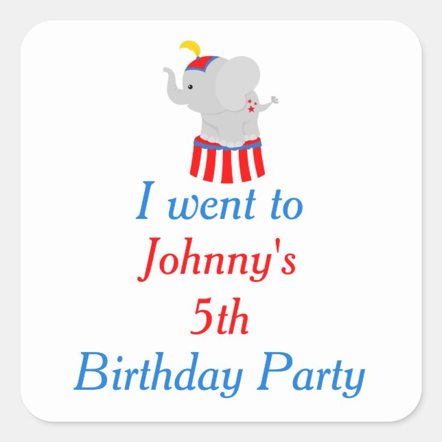 Adesivo Quadrado Aniversário do Grande Circo Carnaval 'Eu fui para' (Frente)